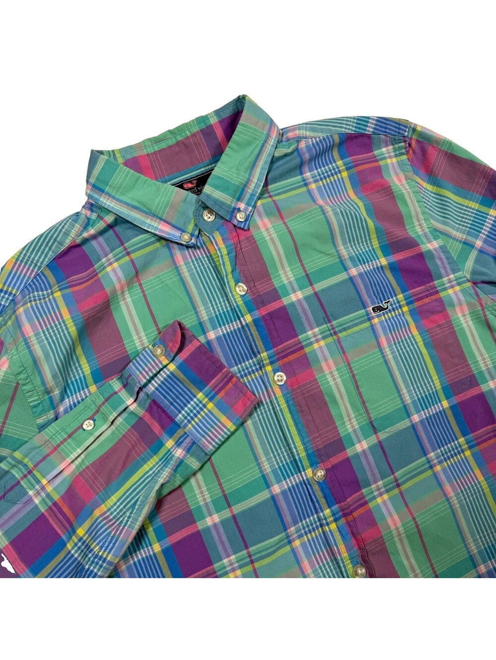 Vineyard Vines Slim Fit Tucker Shirt Men’s M Plaid Long Sleeve Button-Down